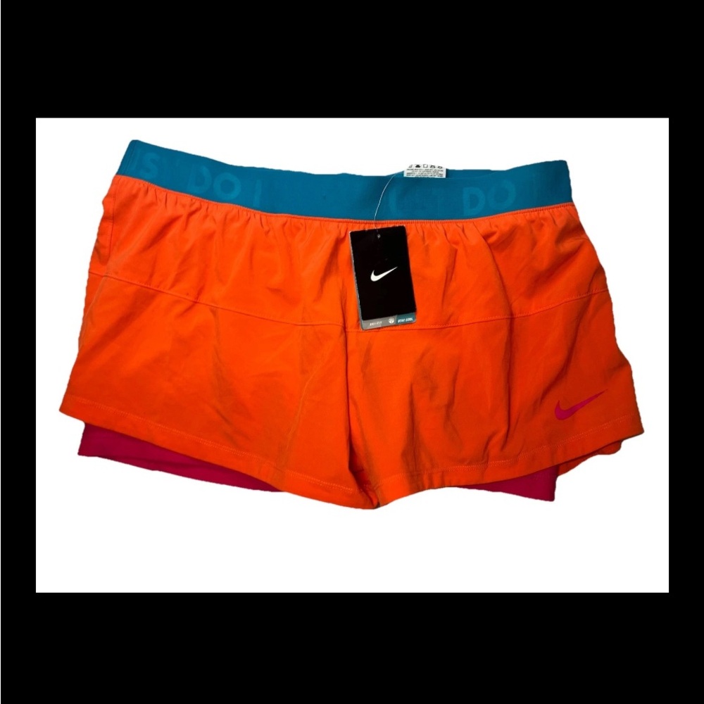 Nike Orange and Blue Athletic Shorts